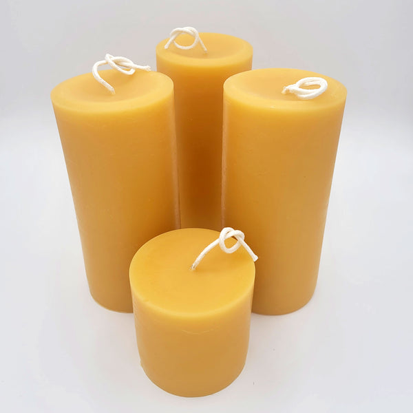 3 INCH WIDE 100% BEESWAX PILLAR CANDLE