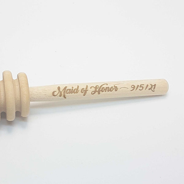 Custom Engraved Wooden Honey Dipper- Set of 3