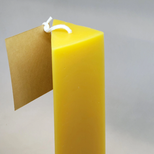 Beeswax candle- 9" triangle pillar - 100% Pure Canadian Beeswax