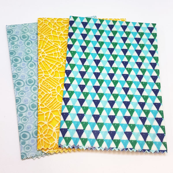 Beeswax Food Wraps -3 Large wraps pack - Zero waste- Food Safe - Reusable- Free shipping