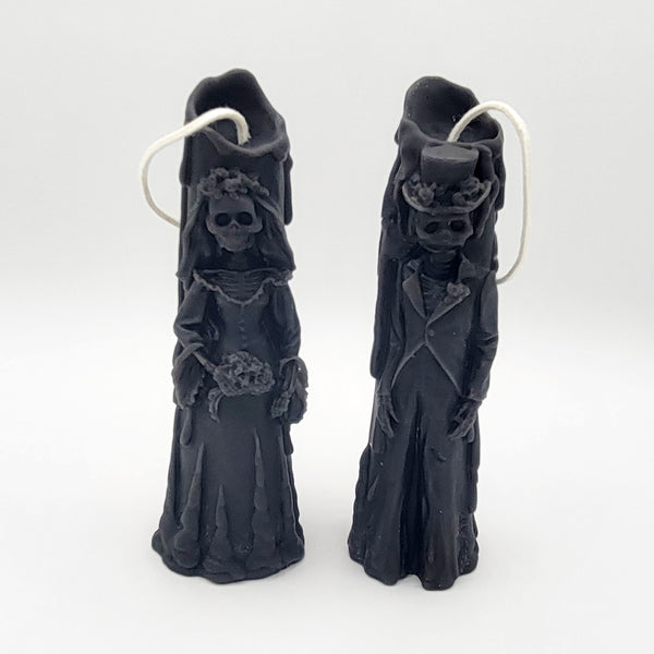 Beeswax candle- Skeleton Groom & Bride