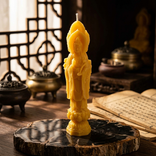Beeswax candle- Guanyin pillar