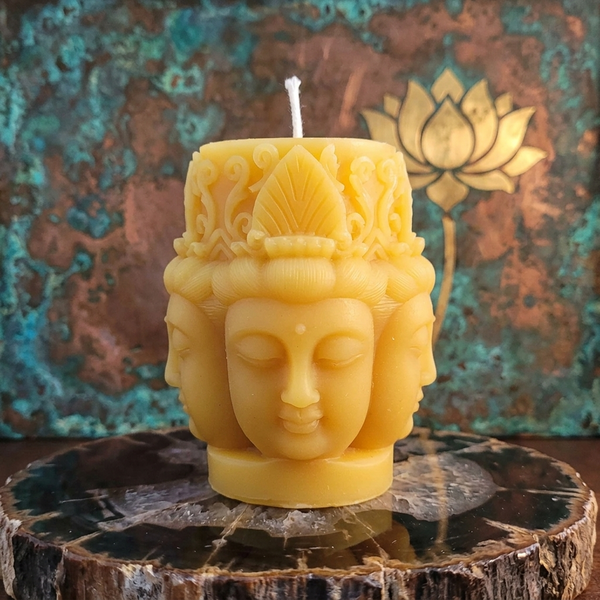 Beeswax candle- 4 Buddha pillar