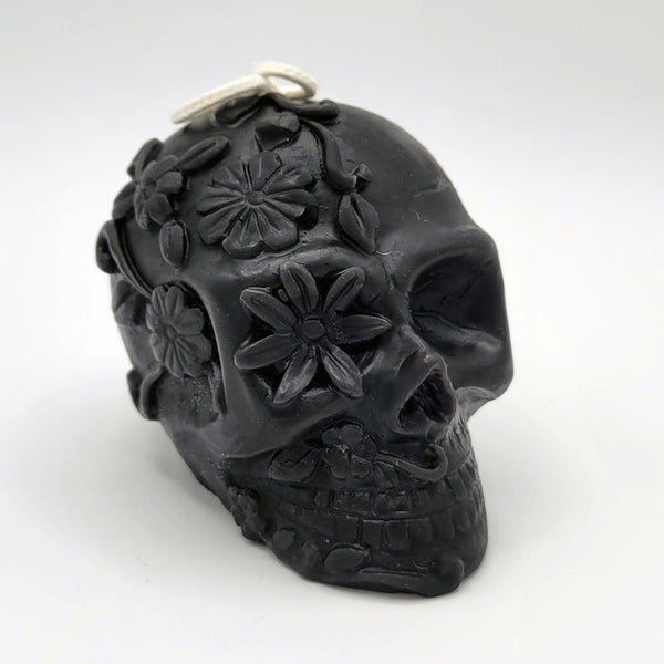 Beeswax candle- Filigree Skull