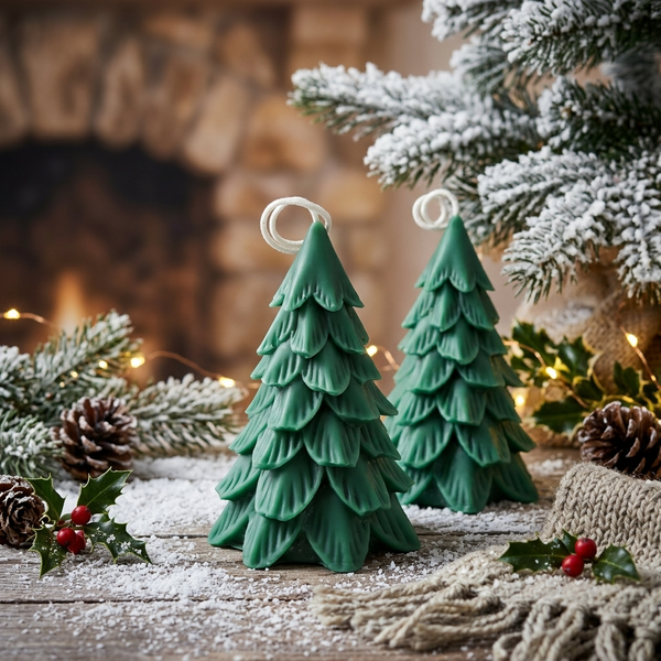 Beeswax candle- Christmas trees