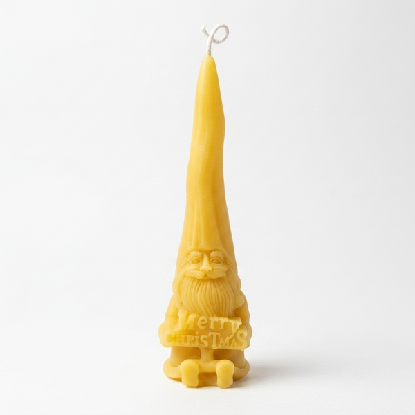Christmas Spire Gnome Beeswax Candle