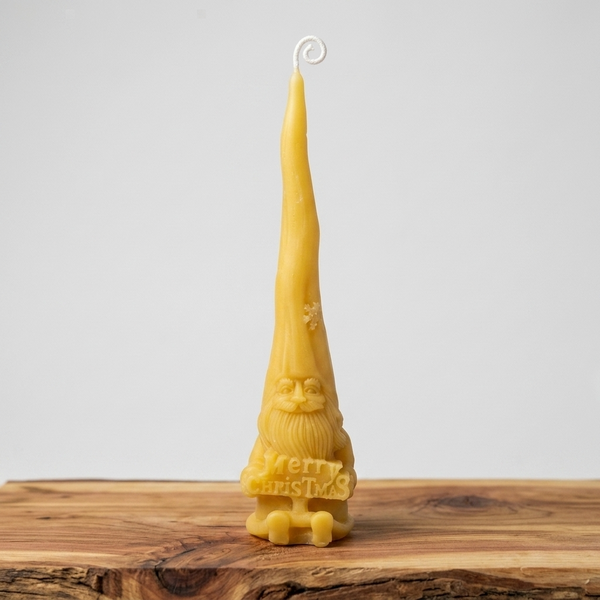 Christmas Spire Gnome Beeswax Candle