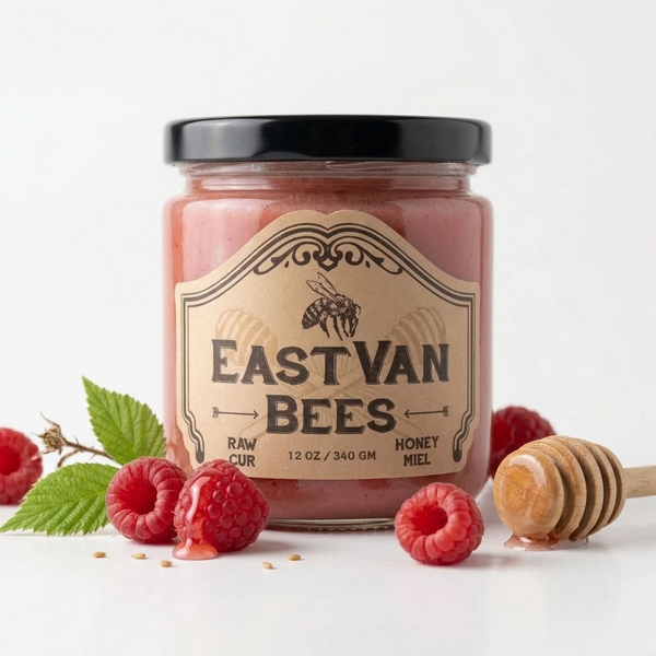 Raspberry Creamed Honey with Organic Raspberry