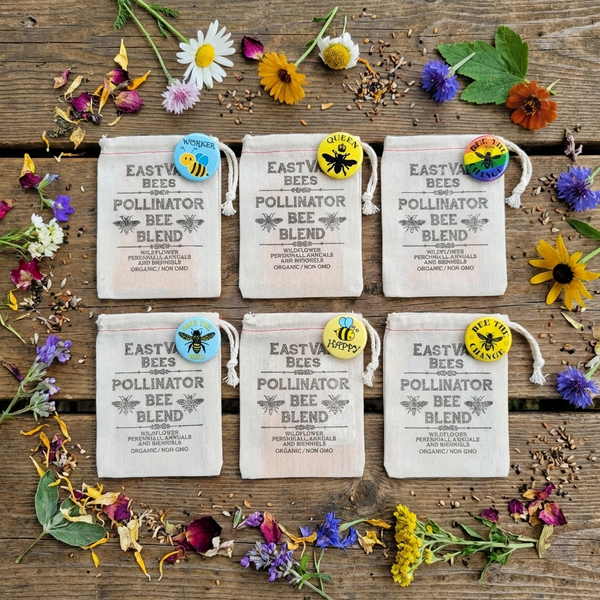 Bee Blend Wildflower seed pack w/pin -FREE SHIPPING