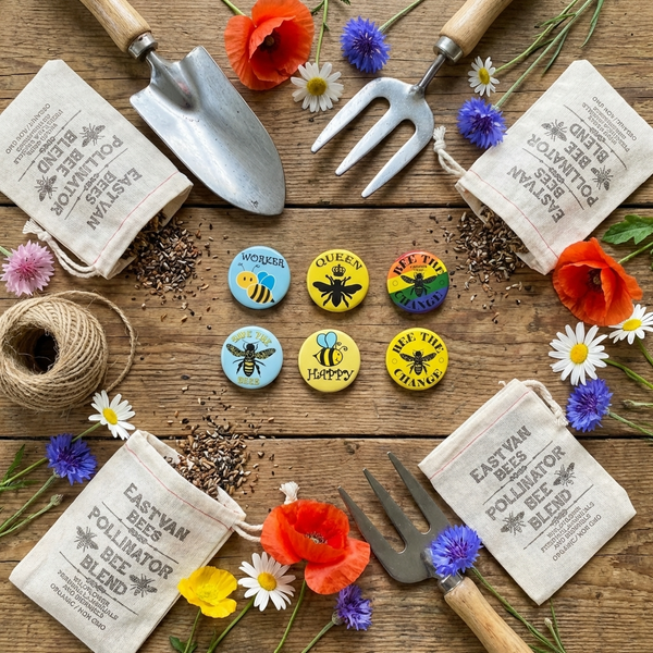 Bee Blend Wildflower seed pack w/pin -FREE SHIPPING