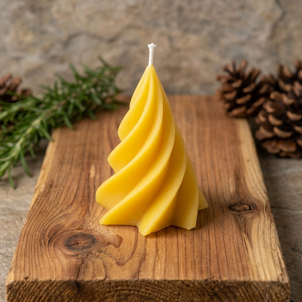 Modern Geometric Tree Candles – 100% Pure Beeswax