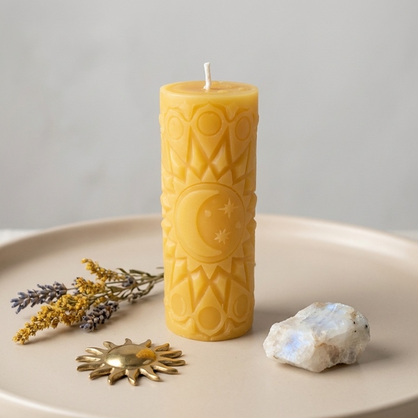 Sun & Moon 100% Beeswax Candle