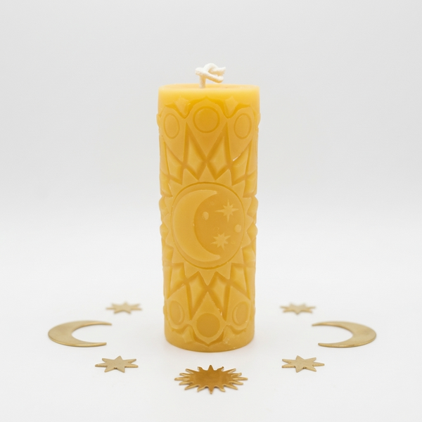 Sun & Moon 100% Beeswax Candle