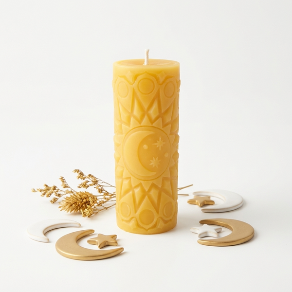 Sun & Moon 100% Beeswax Candle