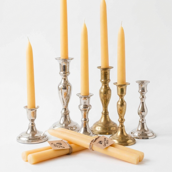 Hand Dipped Taper Candles- 8" / 9" / 10" / 11" - 1 pair - 100% Pure Canadian Beeswax