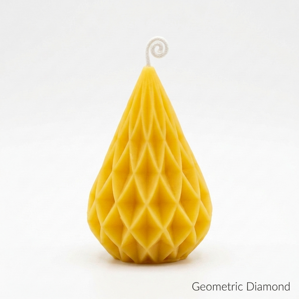 Modern Geometric Tree Candles – 100% Pure Beeswax