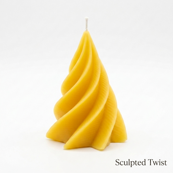 Modern Geometric Tree Candles – 100% Pure Beeswax