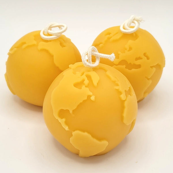 World Globe Beeswax candle