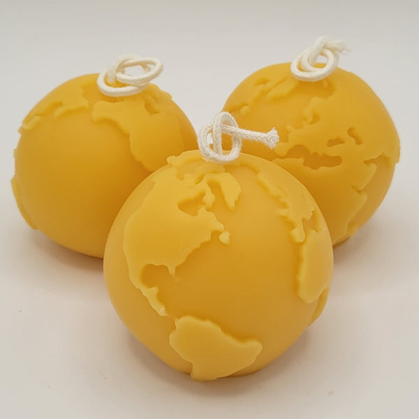 World Globe Beeswax candle