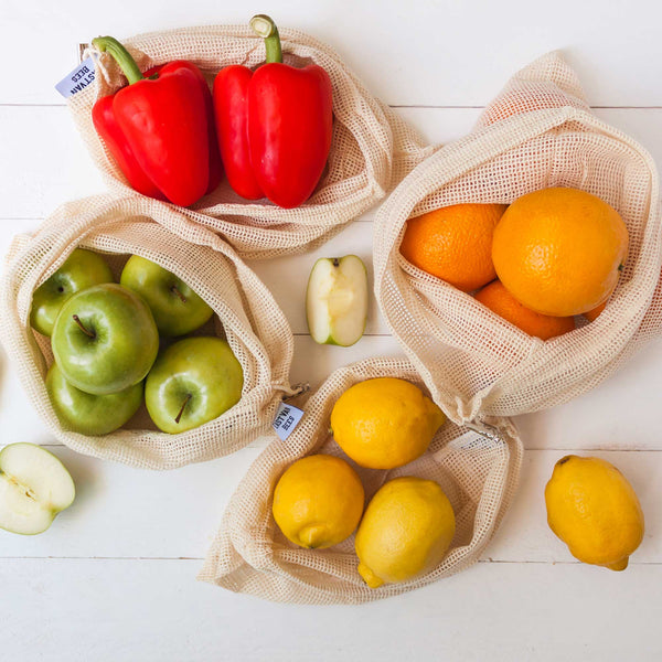 Reusable Mesh Cotton Produce Bags - 6 pack - FREE SHIPPING
