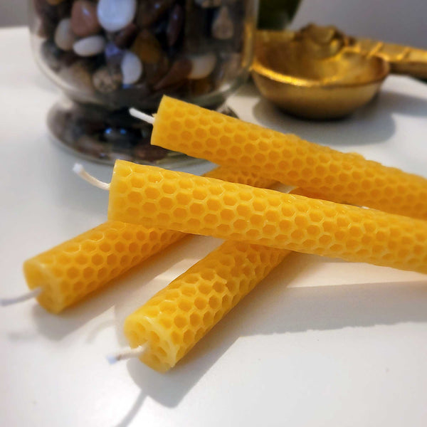 Beeswax candle- honeycomb tapers - 100% Pure Canadian Beeswax
