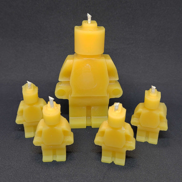 Beeswax candle- mini-fig men - Set of 5