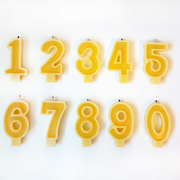 Number Beeswax Birthday Candles | Cake Topper | Eco Friendly