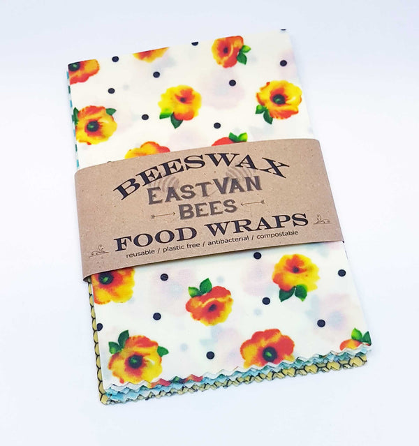 Beeswax Food Wraps -3 pack -medium 11"  - Starter kit - Zero waste- Food Safe - Reusable